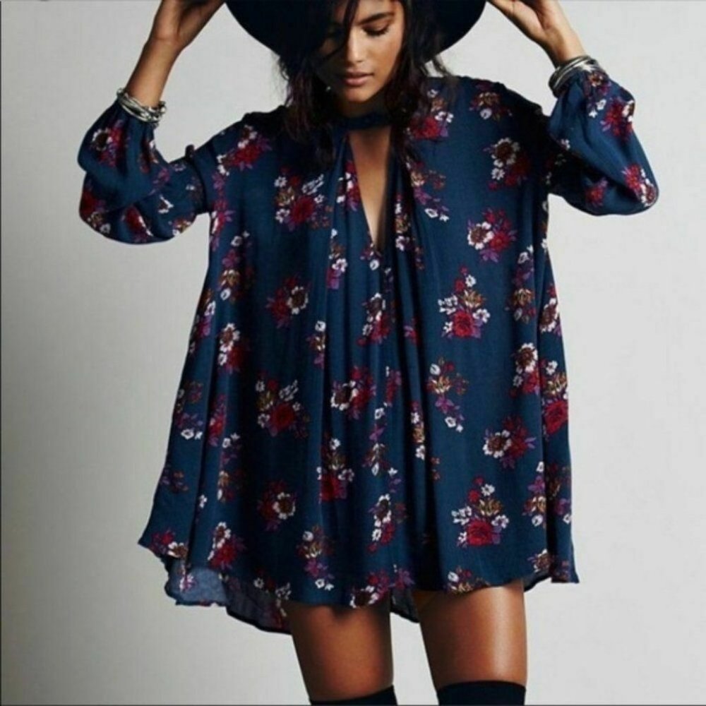 Free People Floral Tree Swing Tunic Boho H11095 - Picture 9 of 9